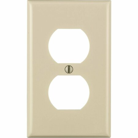 LEVITON Commercial Grade 1-Gang Thermoplastic Outlet Wall Plate, Light Almond S24-80703-NT